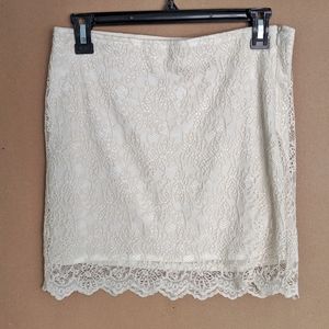 Zara white lace skirt